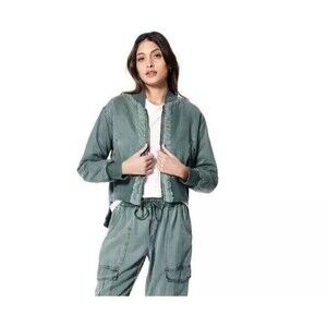 Young Fabulous & Broke  Jacket Womens Medium Green Colton Bomber Reversible Army